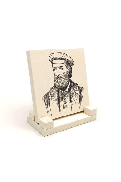 Italyan Kaşif Marco Polobaskılı Doğaltaş Masaüstlük