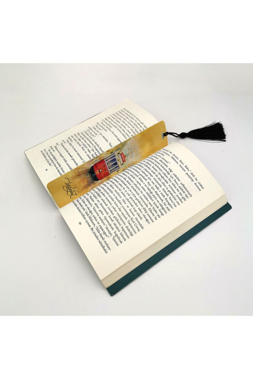 Nostaljik Tramvay Baskılı Püsküllü Kitap Ayracı (Hediyelik Bookmark Ayraç-091)
