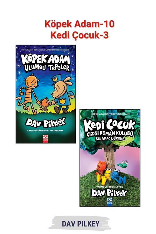 Altın Kitaplar Köpek Adam 10 + Kedi Çocuk Çizgi Roman Kulübü 3 – Serinin Final Kitapları - 2 Kitap Set, Dav Pılkey