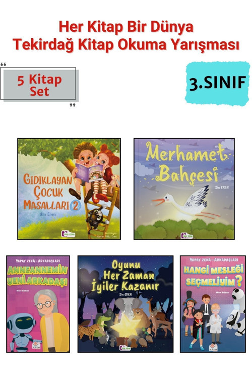 Yağmur Çocuk Tekirdağ Kitap Okuma Yarışması, 3.Sınıf Okuma Kitapları, 5 Kitap Set