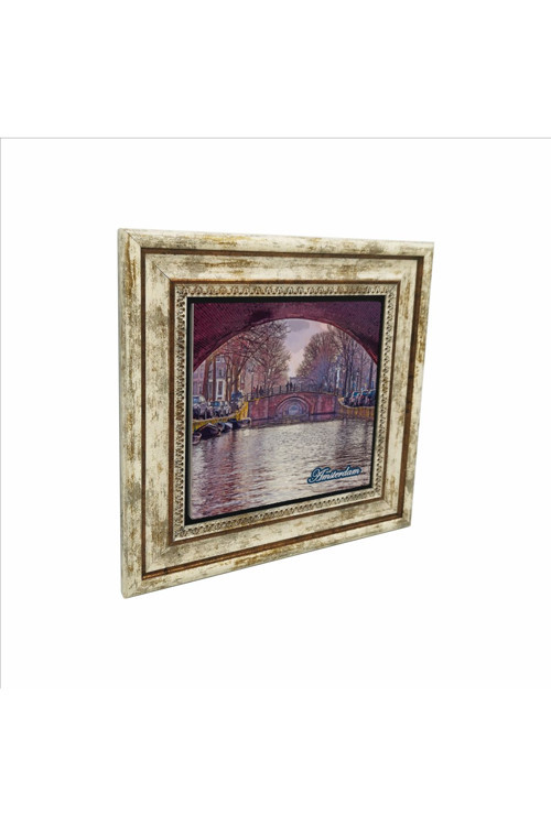 Amsterdam Görseli Baskılı Doğaltaş Tablo (25x25 Krg-19)