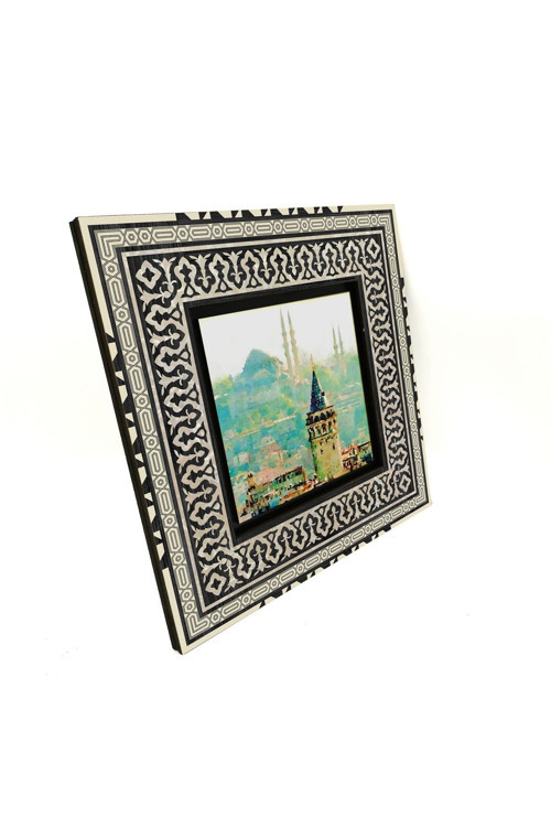 Galata Kulesi Ve Süleymaniye Camii Baskılı Mdf Tablo 20X20 Krt-23