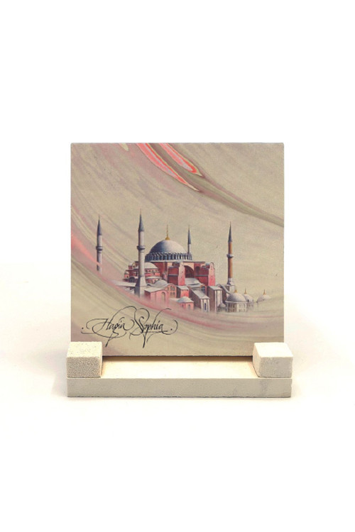 Ayasofya Camii Baskılı Doğaltaş Masaüstlük 10X10 Krt-2
