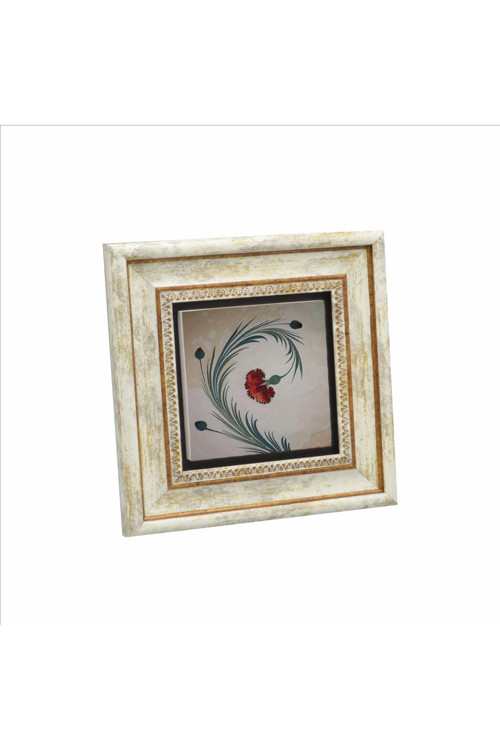 Karanfil Ebrusu Baskılı Doğaltaş Tablo 20X20 Krt-71