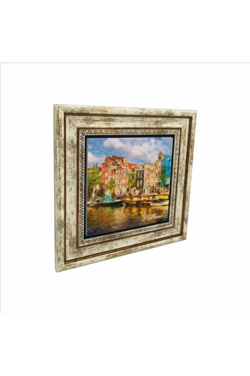 Hollanda Görseli Baskılı Doğaltaş Tablo (25x25 Krg-27)