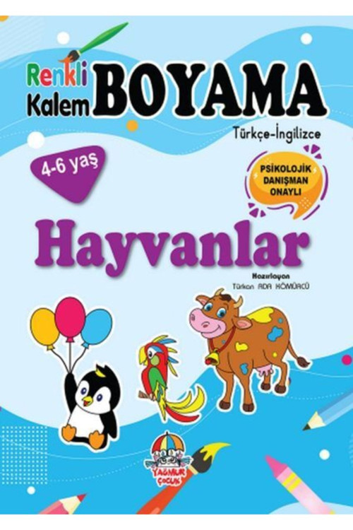 Yağmur Çocuk Renkli Kalem Boyama - Hayvanlar Kitabı Esinti