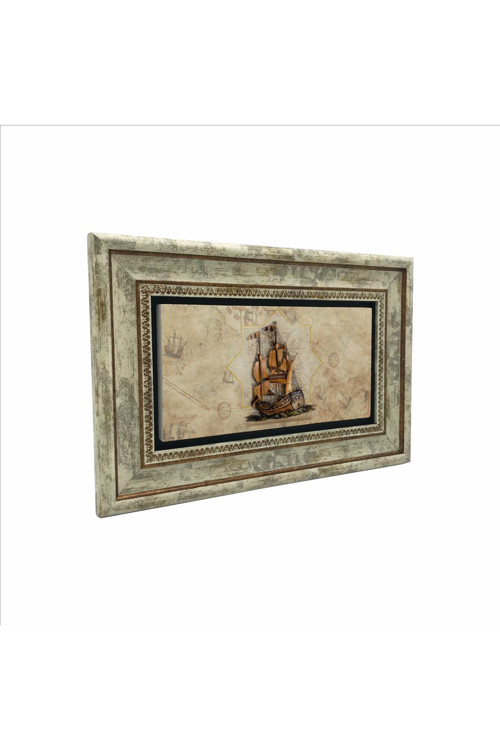 Piri Reis Haritası Baskılı Doğaltaş Tablo (20x30 Drt-33)