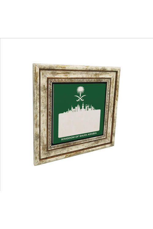 Suudi Arabistan Görseli Baskılı Doğaltaş Tablo 25X25 Krg-72