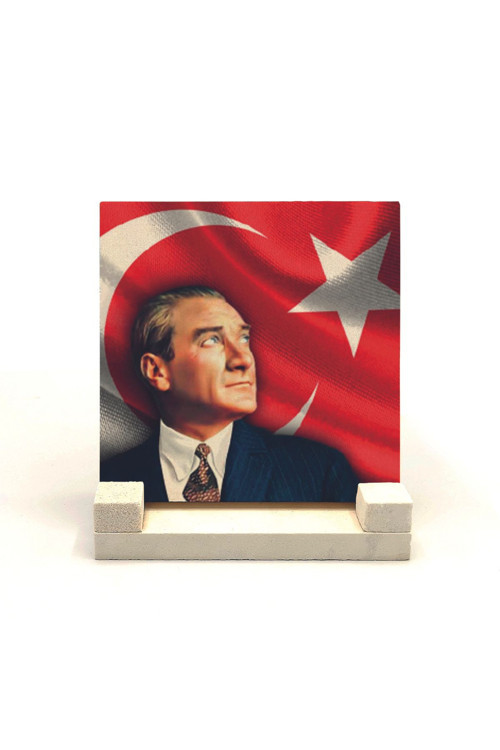 Atatürk Baskılı Doğaltaş Masaüstlük (10X10 Krt-100)