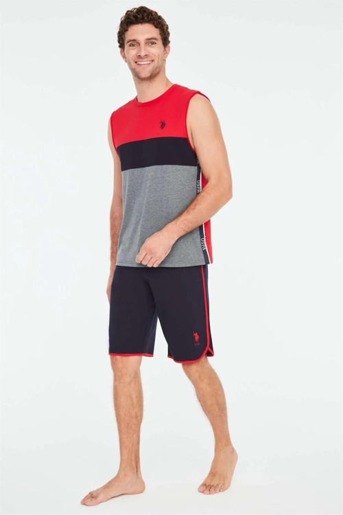 %100 Pamuklu Erkek Kolsuz T-Shirt Şort Takım