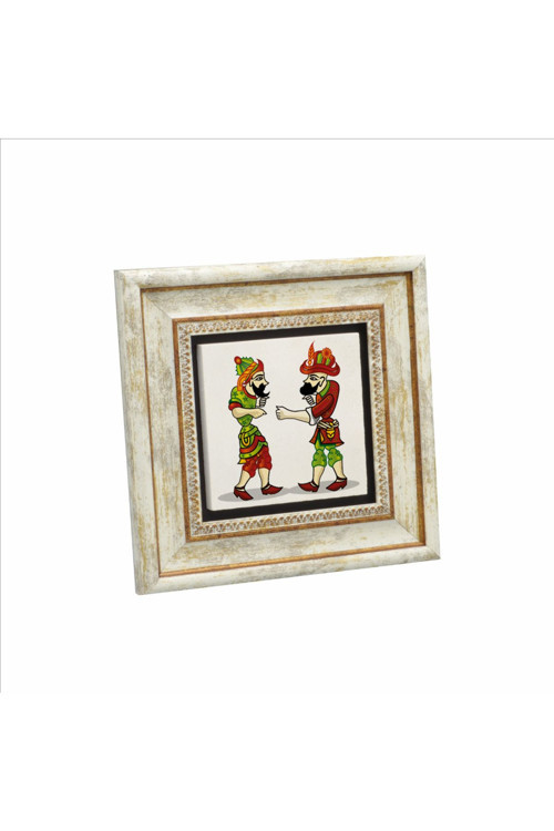 Hacivat İle Karagöz Baskılı Doğaltaş Tablo (20x20 Krt-114)