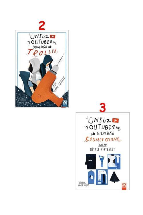 Altın Kitaplar Ünsüz Youtuberın Günlüğü - Troller (2) , Ünsüz Youtuberın Günlüğü - Cesaret Oyunu (3), 2 Kitap Set