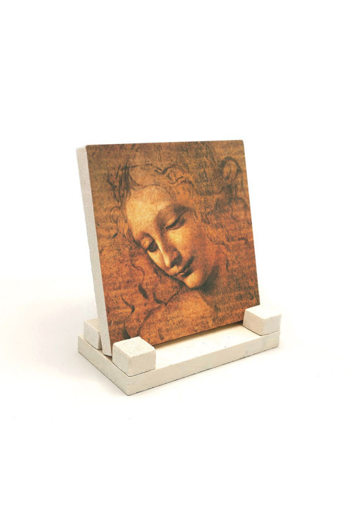 Kadın Başı Eskizi Leonardo Da Vinci 1508Baskılı Doğaltaş Masaüstlük