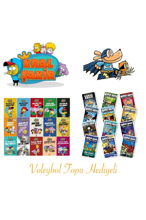 Yağmur Çocuk Kral Şakir - Varol Yaşaroğlu & Köpek Adam - Dav Pilkey, Tam Set Tüm Kitaplar (27 Kitap)