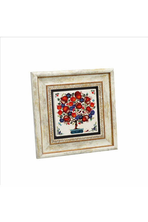 Nar Ağacı Baskılı Doğaltaş Tablo (20X20 Krg-147)