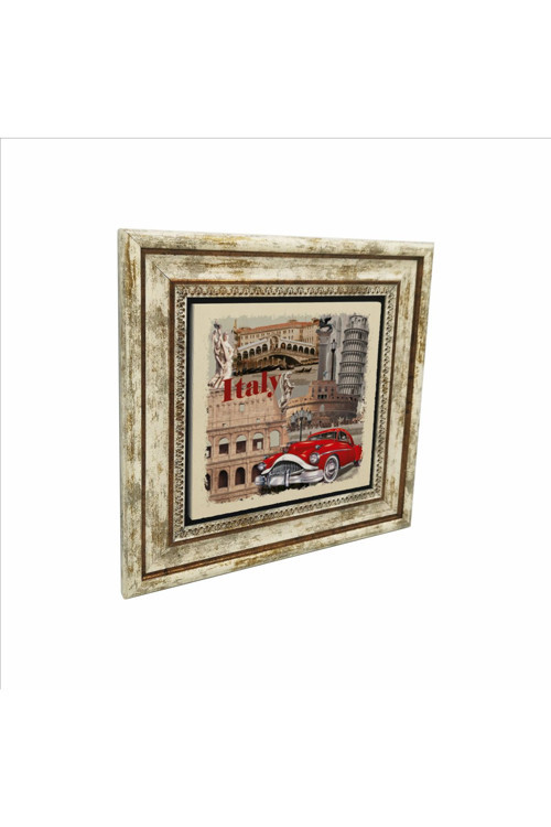 İtalya Görseli Baskılı Doğaltaş Tablo (25x25 Krg-46)