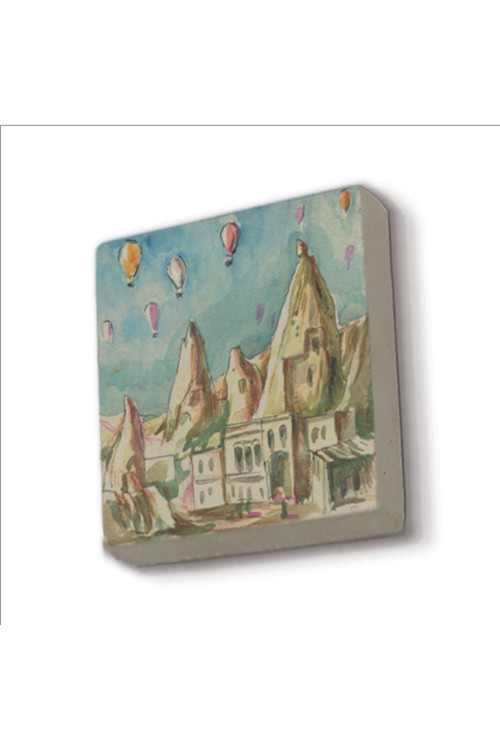 Kapadokya Baskılı Doğaltaş Magnet 5X5 Krt-115