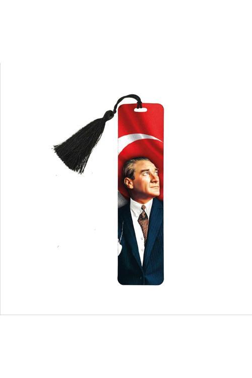 Mustafa Kemal Atatürk Baskılı Püsküllü Kitap Ayracı (Hediyelik Bookmark Ayraç-102)