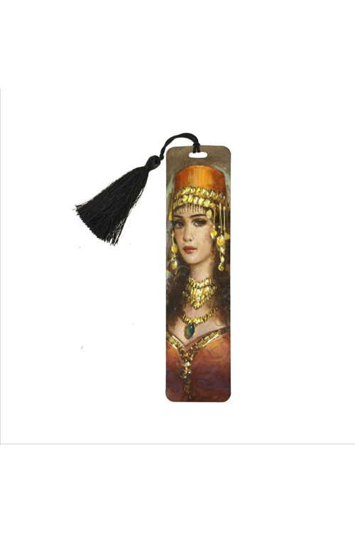 Türk Kızı Baskılı Püsküllü Kitap Ayracı (Hediyelik Bookmark Ayraç-110)