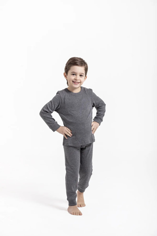 Unisex Antrasit Termal Çocuk İçlik Takım