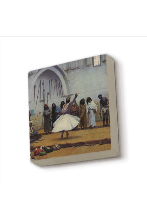 Semah Eden Dervişler Jean-Léon Gérôme 1895 Baskılı Doğaltaş Magnetkrt-137