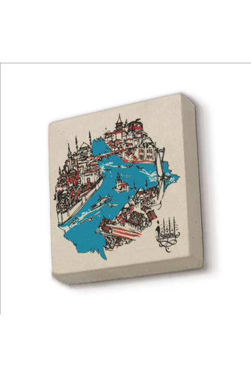 Istanbul Boğazı Ve Haliç Baskılı Doğaltaş Magnetkrt-031