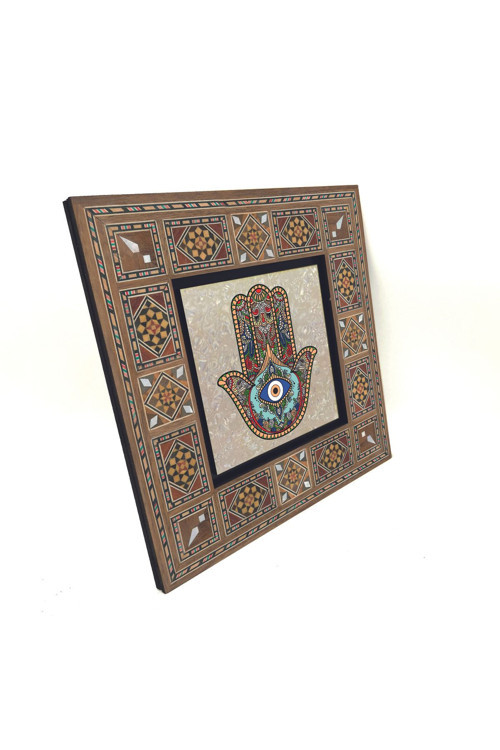 Fatıma’Nın Eli (Nazar Boncuklu) Baskılı Mdf Tablo (20x20 Kd-110 Arpsdf)