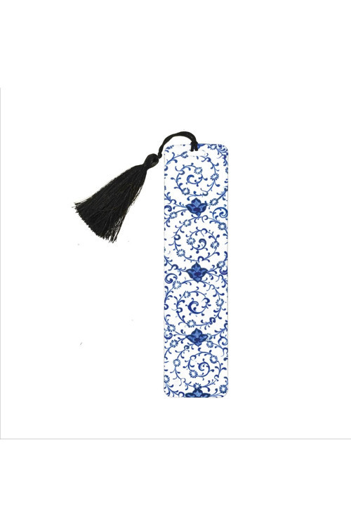 Çini Desen Baskılı Püsküllü Kitap Ayracı (Hediyelik Bookmark Ayraç-128)