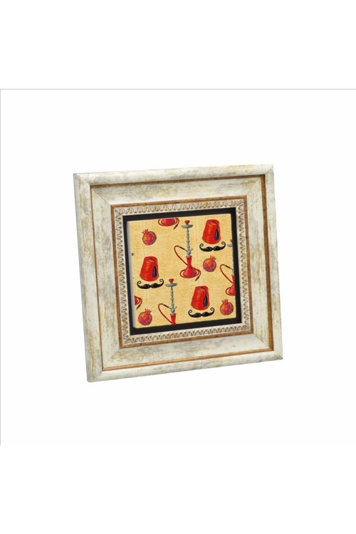 Türk-Osmanlı Semboller Baskılı Doğaltaş Tablo 20Cmx20Cm Krt-061