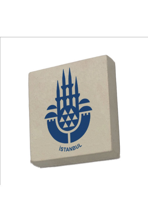 İstanbul Amblemi Baskılı Doğaltaş Magnet (5x5 Krt-147)