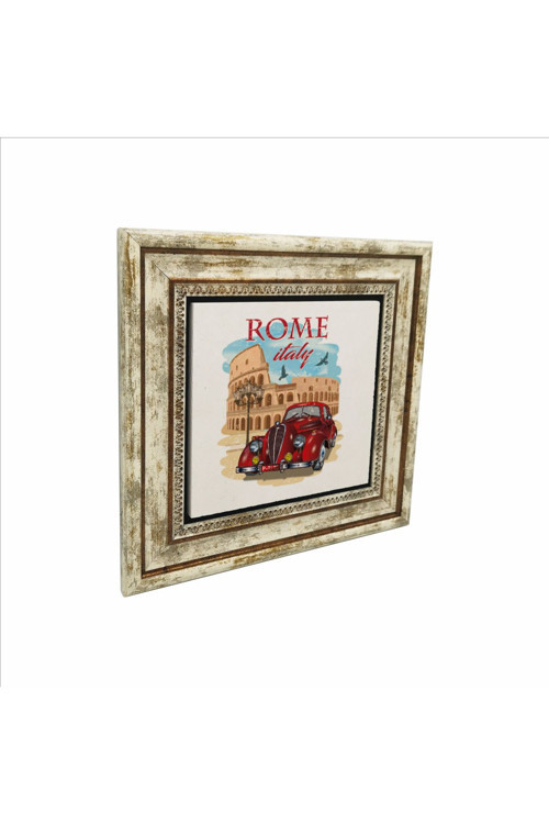 Roma Görseli Baskılı Doğaltaş Tablo (25x25 Krg-45)