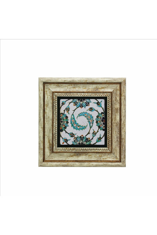 Karatay Medresesi Çini Desen Baskılı Doğaltaş Tablo (20x20 Kd-10)