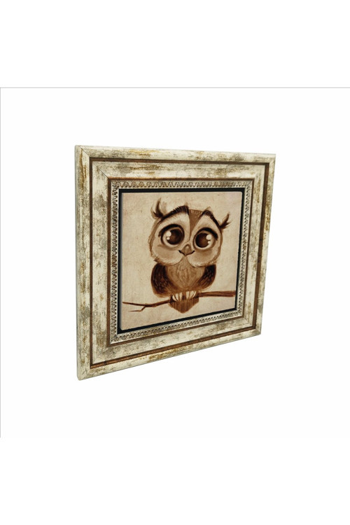 Baykuş Baskılı Doğaltaş Tablo 25Cmx25Cm Krg-163