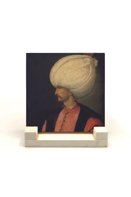 Kanuni Sultan Süleyman Baskılı Doğaltaş Masaüstlük 10X10 Krt-93