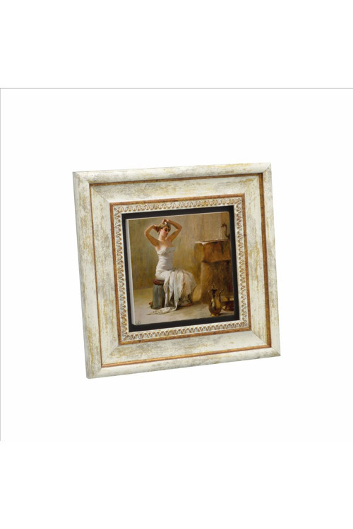 Banyo Sonrası Theodore Jacques Ralli 1901 Baskılı Doğaltaş Tablo 20Cmx20Cm Krt-142