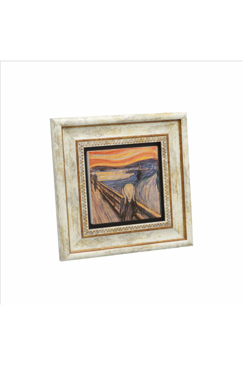 Çığlık (Edvard Munch 1893) Baskılı Doğaltaş Tablo (20x20 Krg-168)