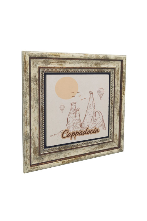 Kapadokya Görseli Baskılı Doğaltaş Tablo (25x25 Krt-162)
