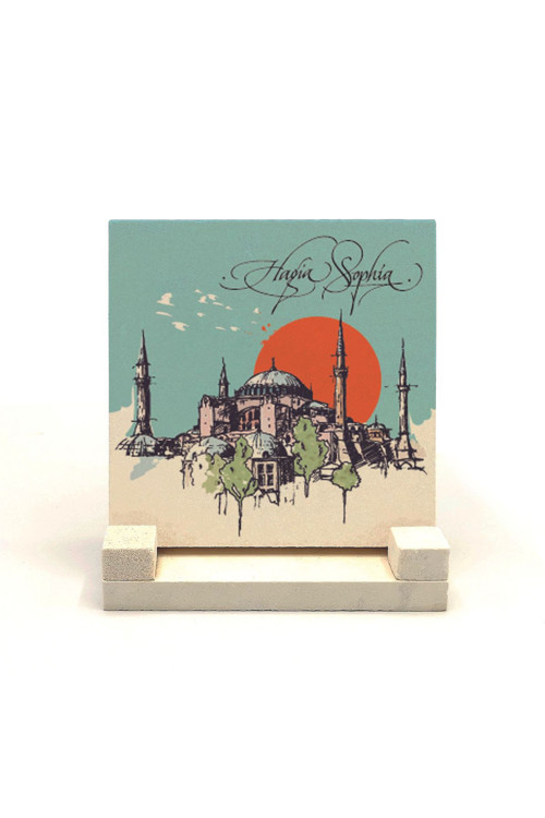 Ayasofya Camii Baskılı Doğaltaş Masaüstlük 10X10 Krt-4