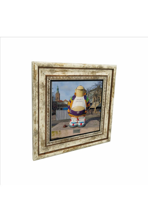 Haagse Harry Hollanda Çizgiroman Karakteri Baskılı Doğaltaş Tablo 25Cmx25Cm Krg-042