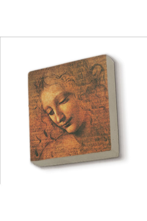Kadın Başı Eskizi Leonardo Da Vinci 1508 Baskılı Doğaltaş Magnet Krg-143