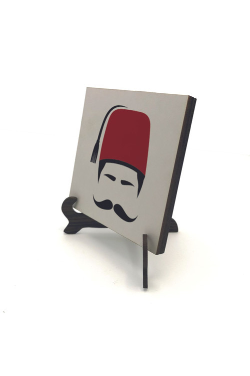 Osmanlı Erkek İkon Baskılı Mdf Masaüstlük (10x10 Krt-109)
