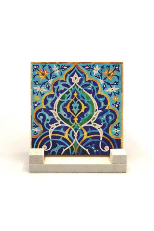 Cuma Camii Çinisi-İran Baskılı Doğaltaş Masaüstlük 10X10 Kd-12