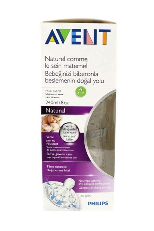 Biberon Cam Natural Emzik 240Ml | 1 Ay Üzeri, 1 Adet