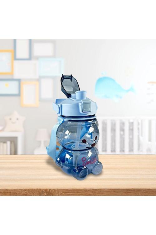 Smile Ayıcıklı 1Lt Pipetli Çocuk Matarası