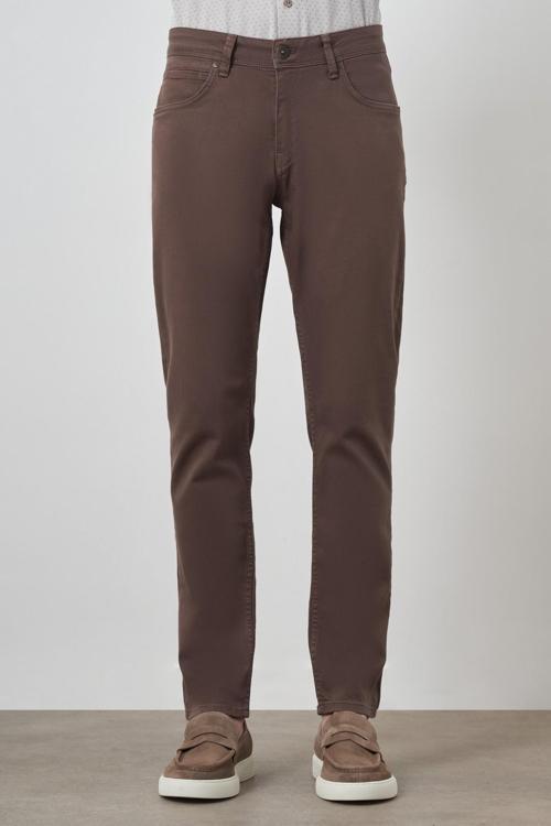  Erkek KAHVE Pamuk 5 Cep Slim Fit Jean Kot Pantolon