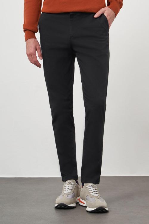  Erkek Siyah Chino Slim Fit Pantolon