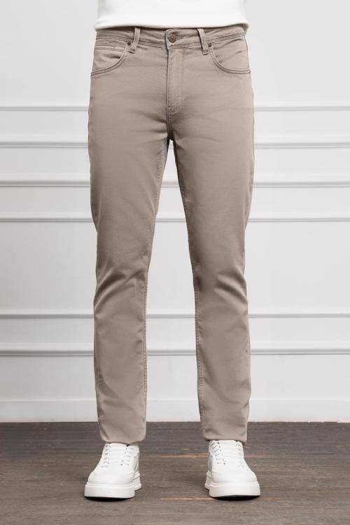  Erkek Bej Mevsimlik Pamuk 5 Cep Dynamic Fit Jean Pantolon