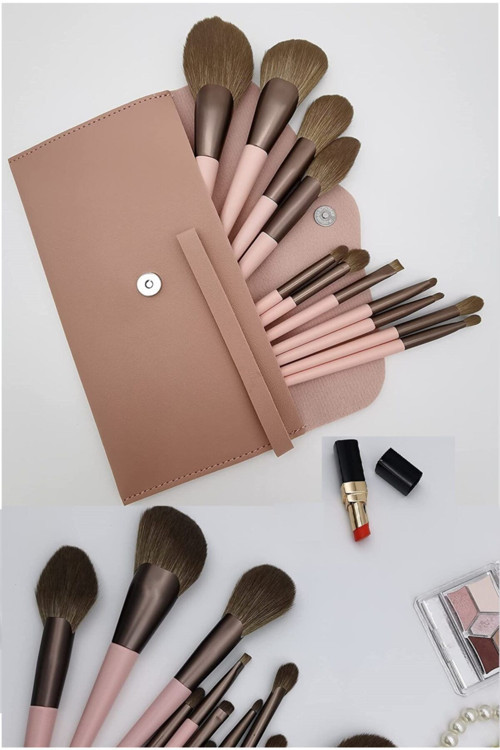 Pastel Pembe Şık Çantalı Fırça Seti Nişan Çeyiz Bohça Modern Tasarım 431550