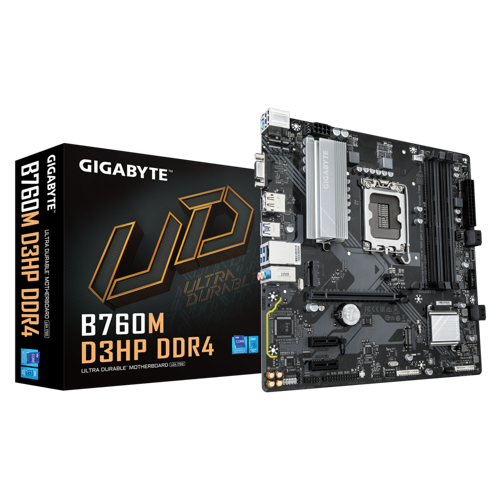 GIGABYTE B760M D3HP DDR4, 4xDDR4, 2xM.2, DP, HDMI, VGA, 12-13.14.Nesil, LGA1700 Soket, Anakart