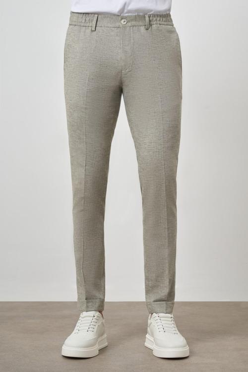  Erkek Çağla Yeşili Trend Tam Lastikli Slim Fit Pantolon